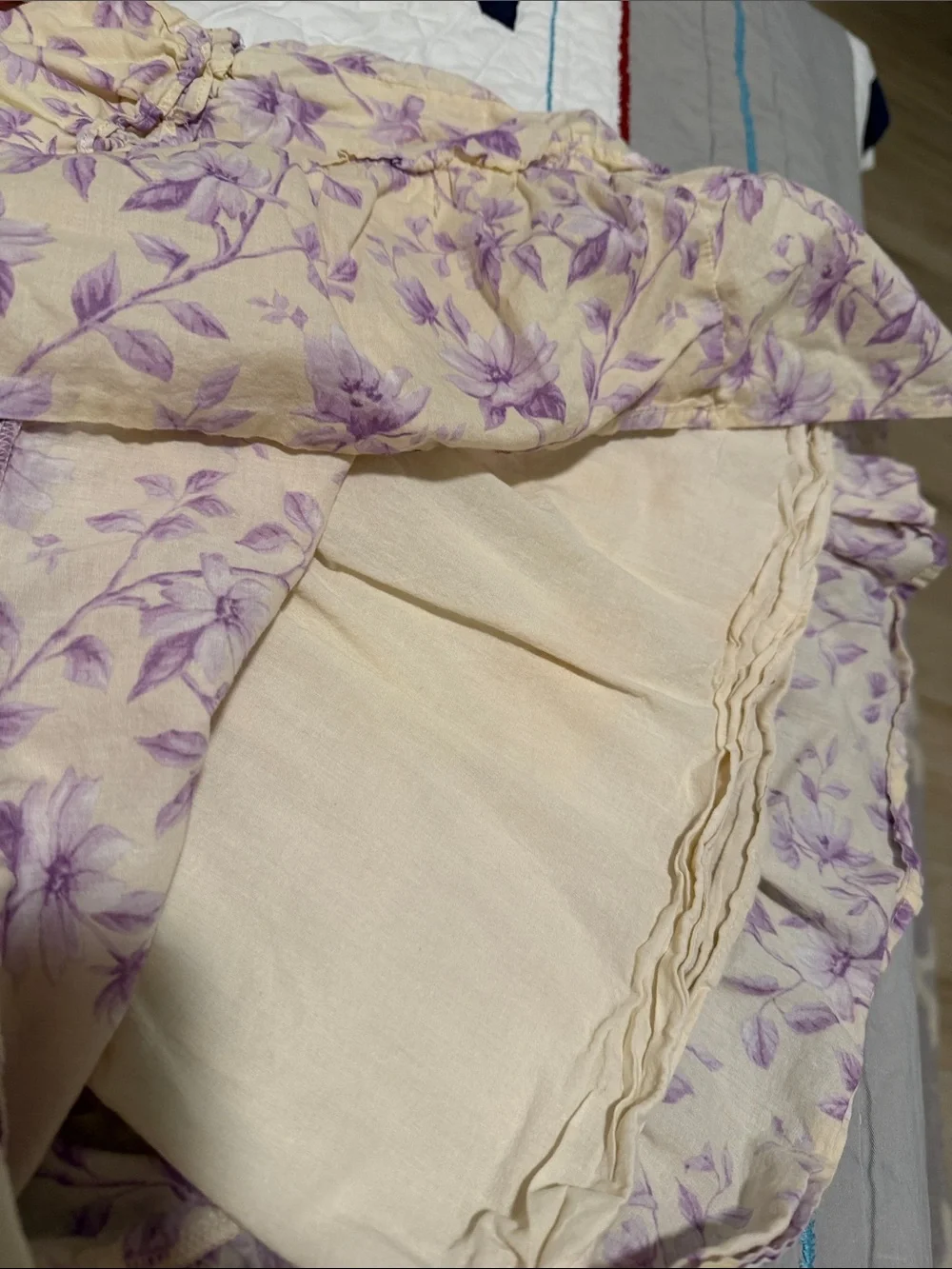Janie and Jack Cream Dress with Lavender Floral Print